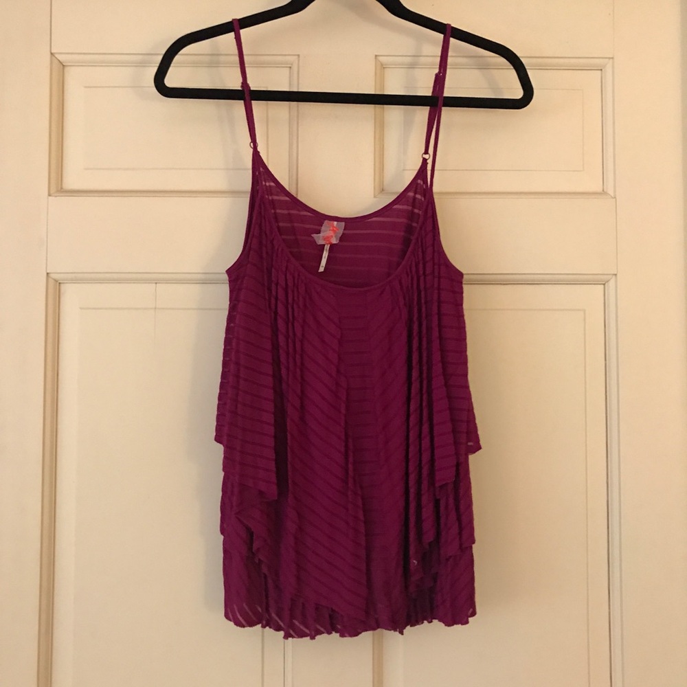Free People Layered Subtle Stripe Sleeveless Top